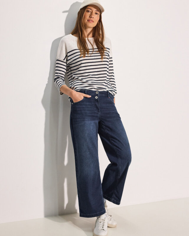 Cecil Loose Fit Jeans Neele - Dark Blue Black Wash