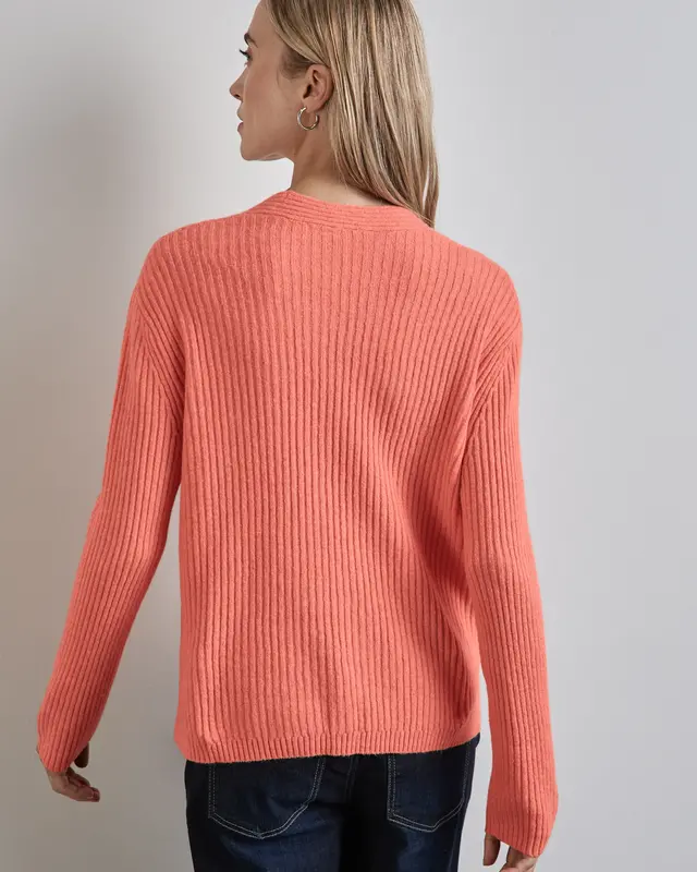 Street One Structuur Trui - Peachwood Orange Melange