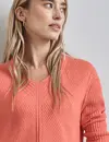 Street One Struktur Pullover - Peachwood Orange Melange