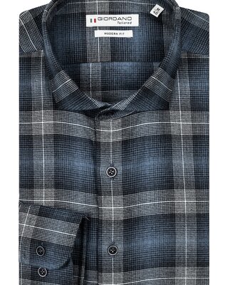 Giordano Karomuster Hemd - Dark Navy