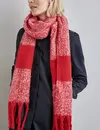 Street One Long Scarf with Fringes - Mandarin Red
