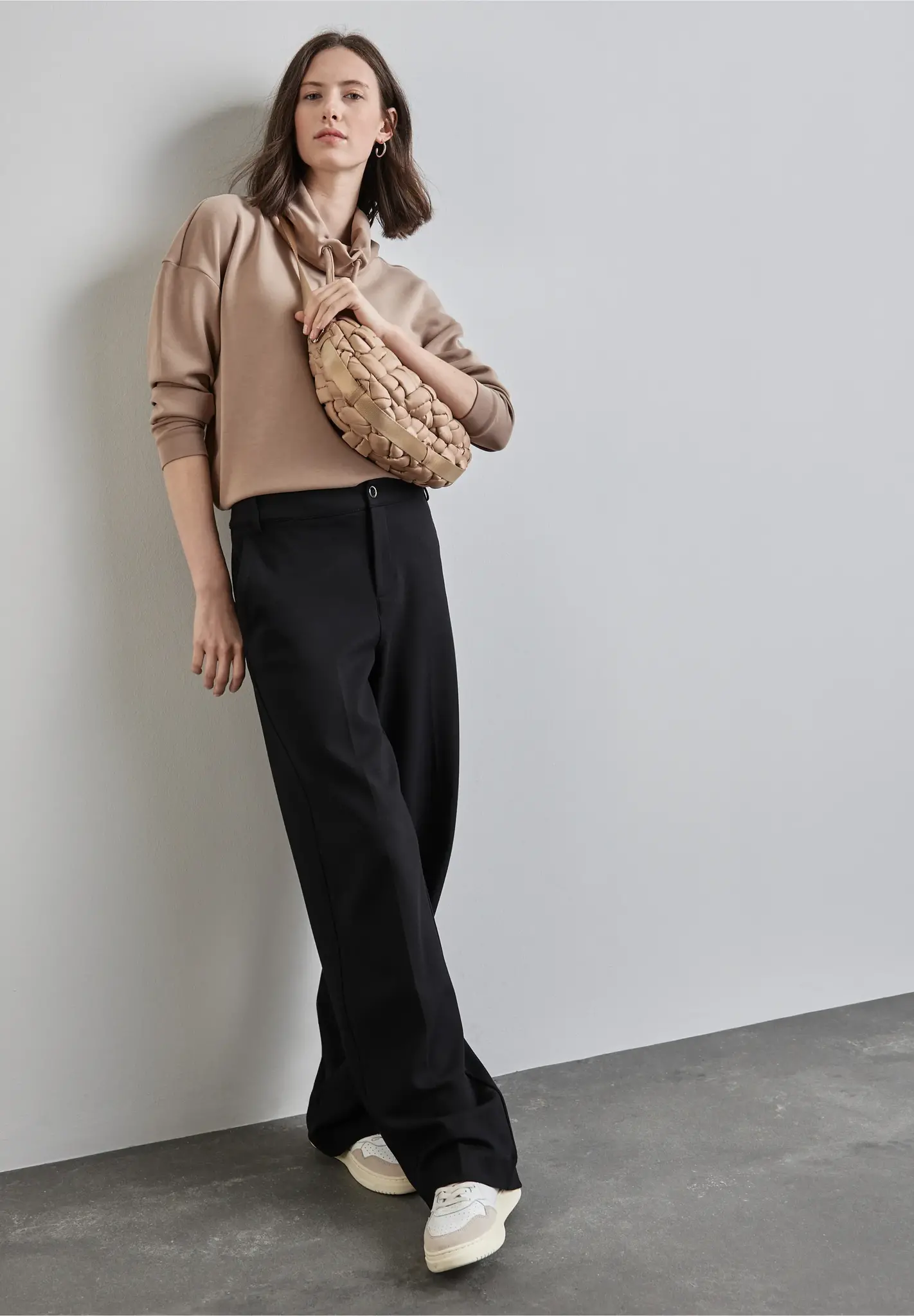 Street One Shirt in Silk Look - Rich Mocca