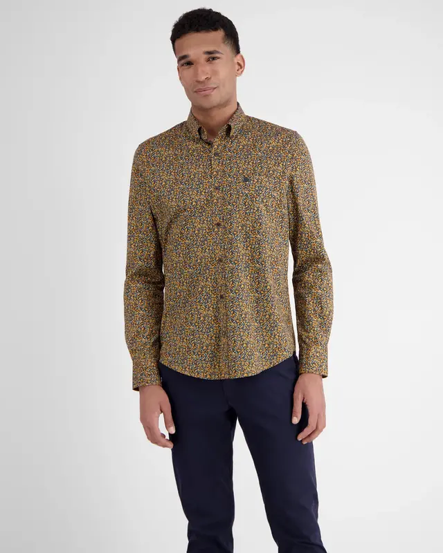 Lerros Poplin Overhemd met Stretch - Pumpkin Orange