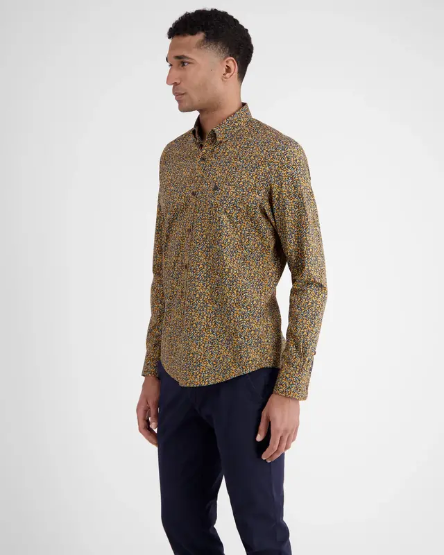 Lerros Poplin Overhemd met Stretch - Pumpkin Orange