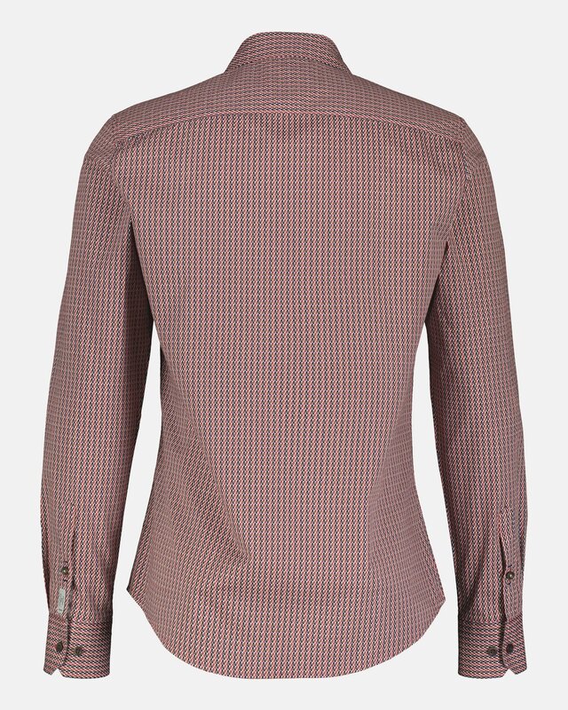 Lerros Overhemd met Poplin Stretch - Light Garnet Red