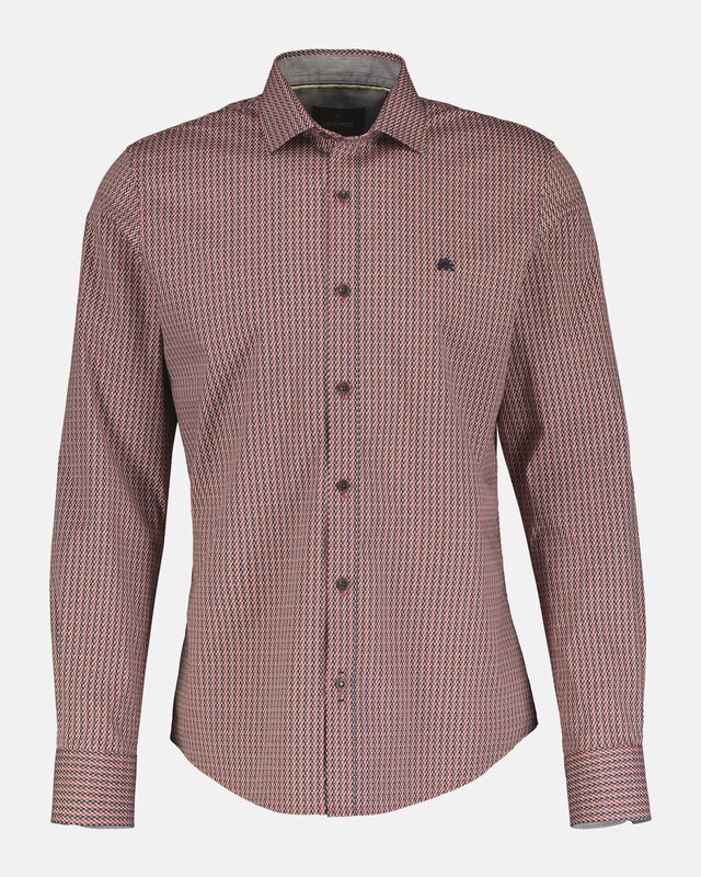 Lerros Overhemd met Poplin Stretch - Light Garnet Red