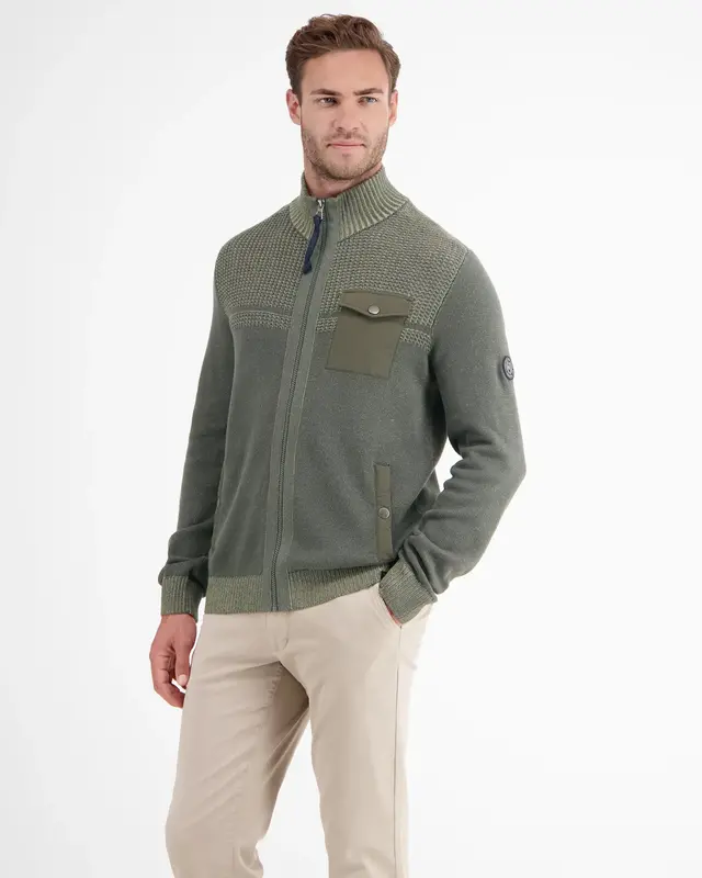 Lerros Structure Knit Cardigan - Chilled Olive