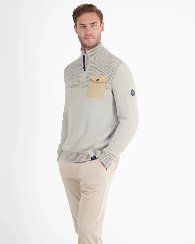 Lerros Pullover mit Struktur - Broken White Melange