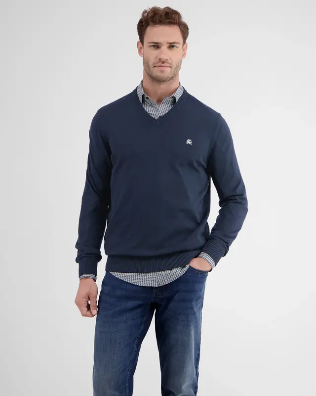 Lerros Pullover mit V-Ausschnitt mit Kaschmir-Anteil - Classic Navy