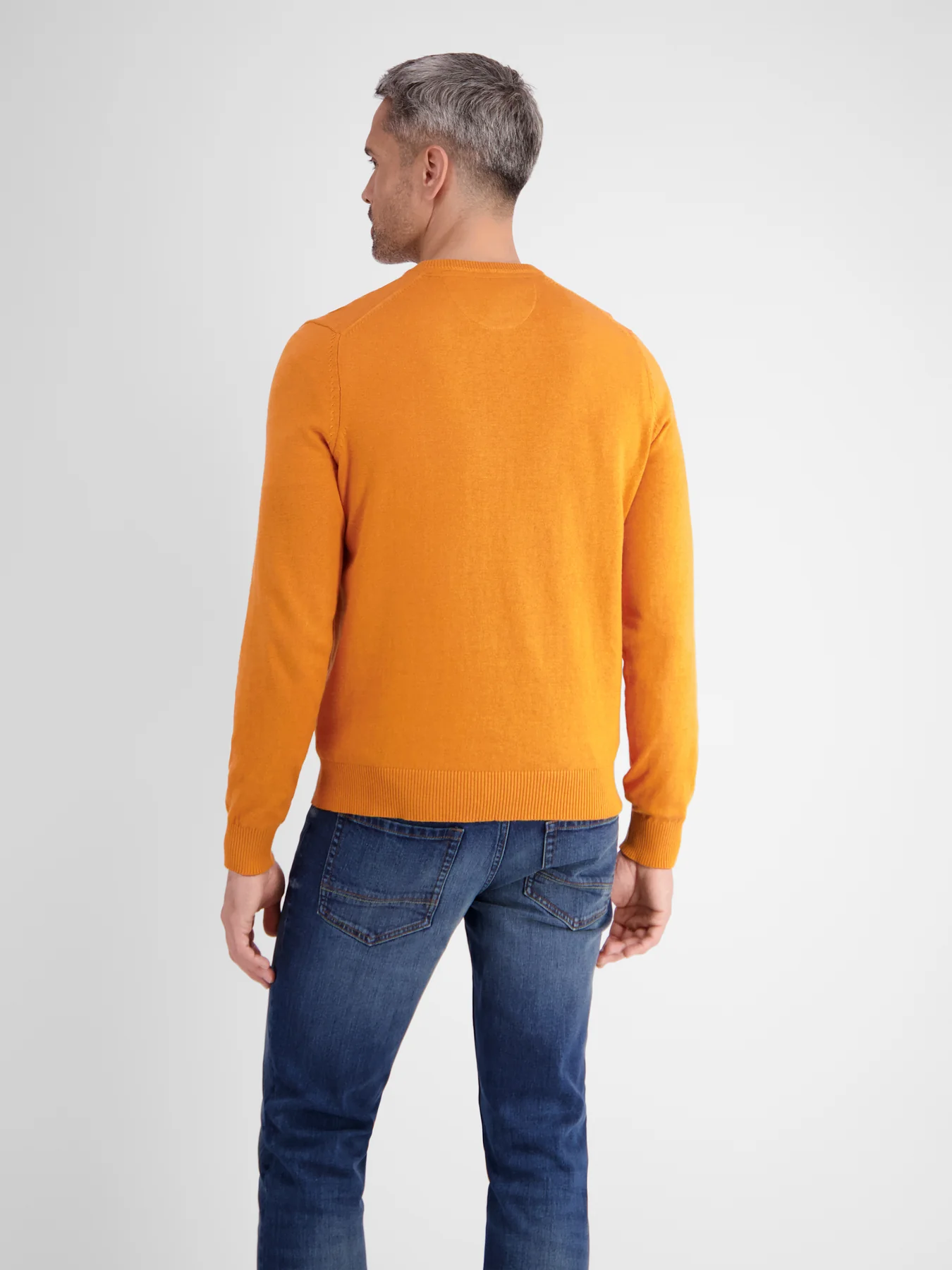 LERROS V-Hals Trui met Kasjmier - Pumpkin Orange | - Cotton Blues
