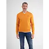 Pullover mit V-Ausschnitt mit Kaschmir-Anteil - Pumpkin Orange