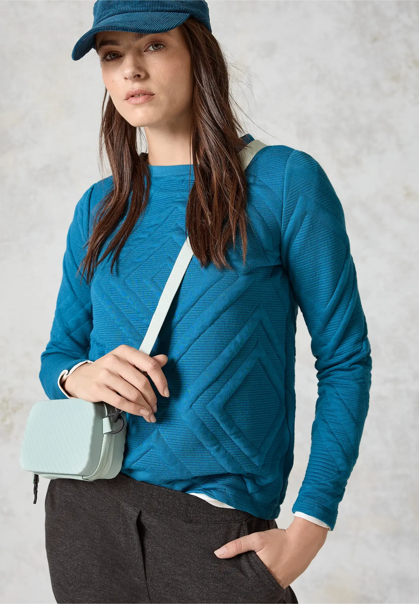 Cecil Shirt mit 3D-Struktur - Celestial Aqua Blue