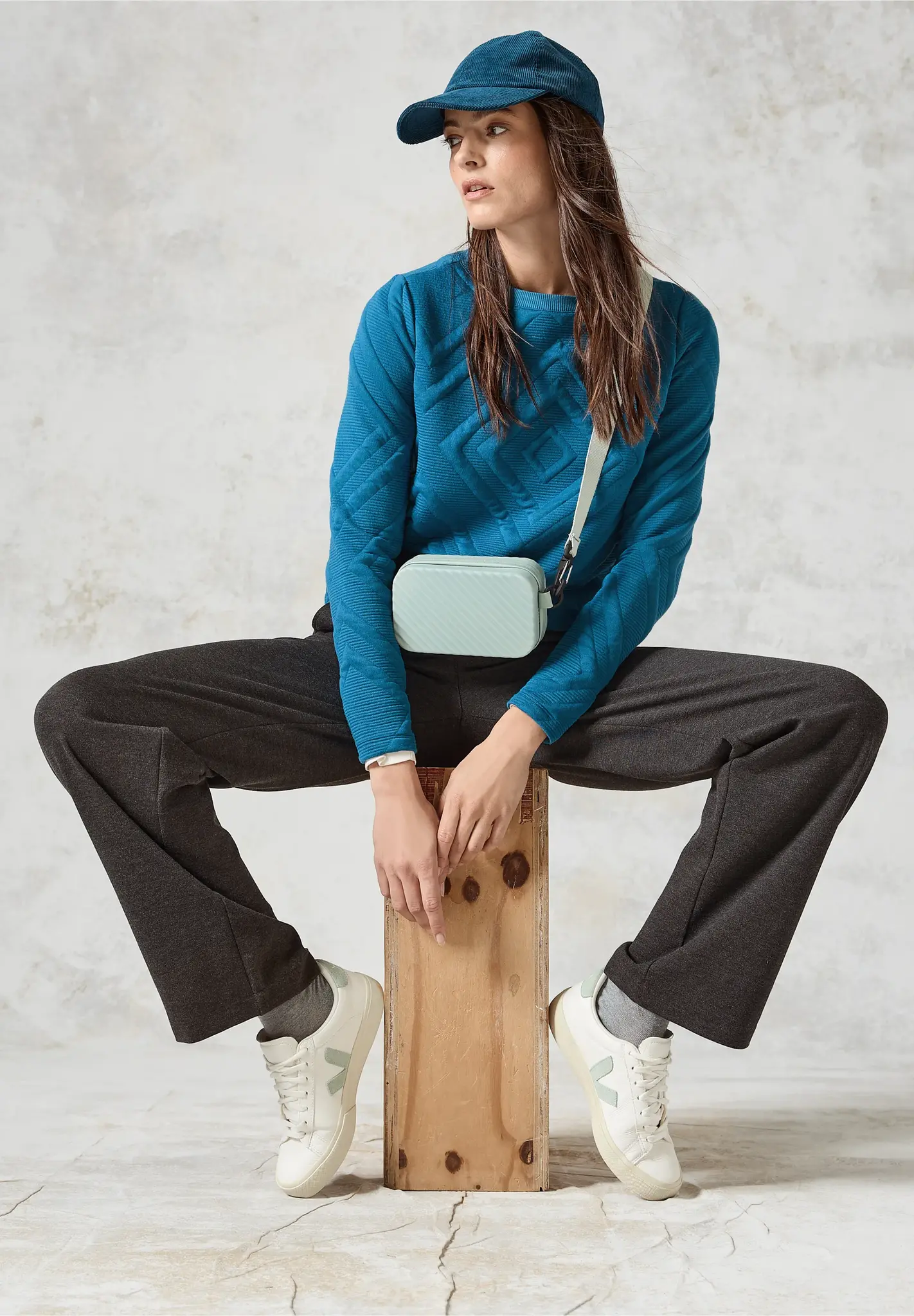 Cecil Shirt mit 3D-Struktur - Celestial Aqua Blue