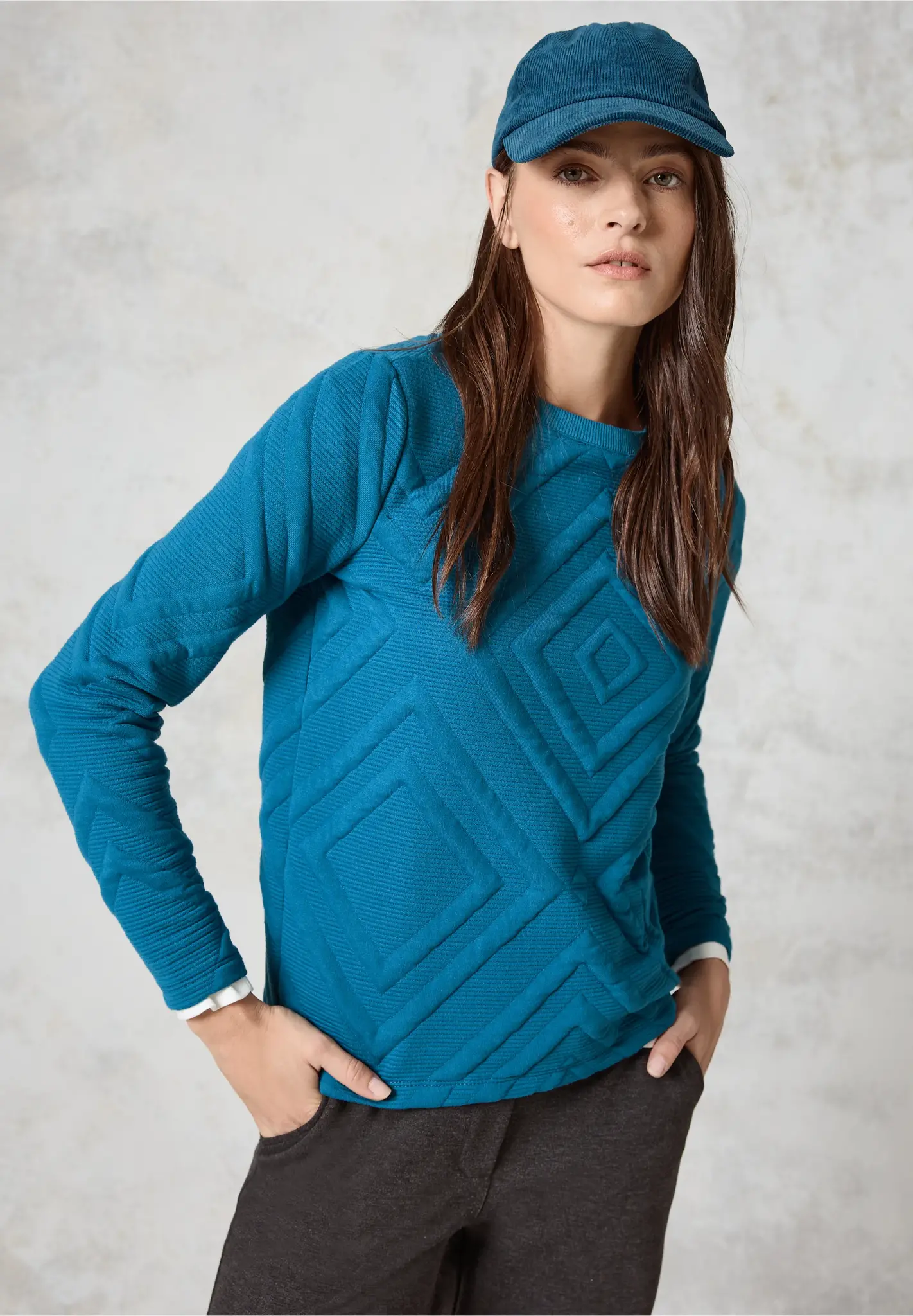 Cecil Shirt mit 3D-Struktur - Celestial Aqua Blue