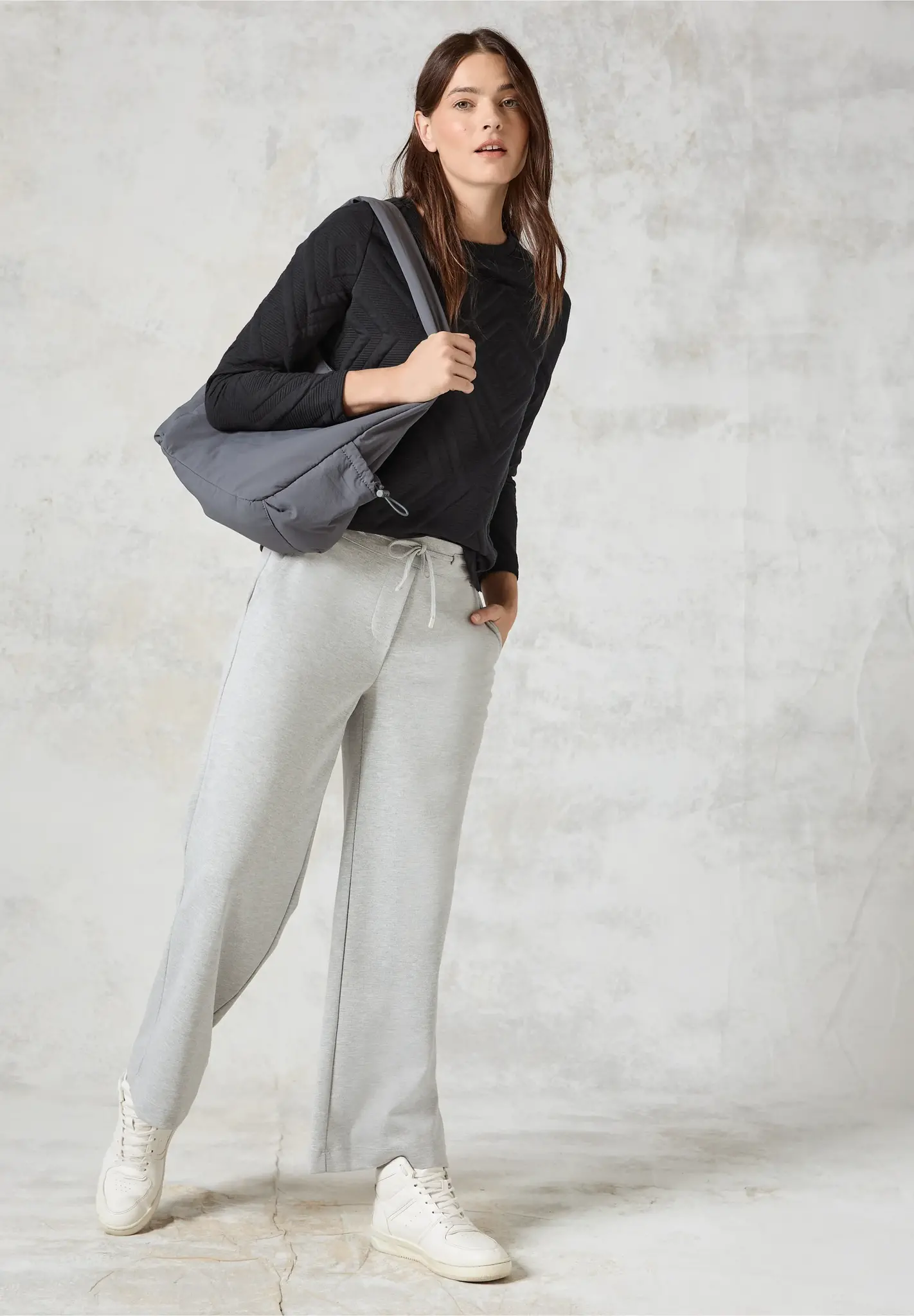 Cecil Shirt mit 3D-Struktur - Deep Charcoal Grey