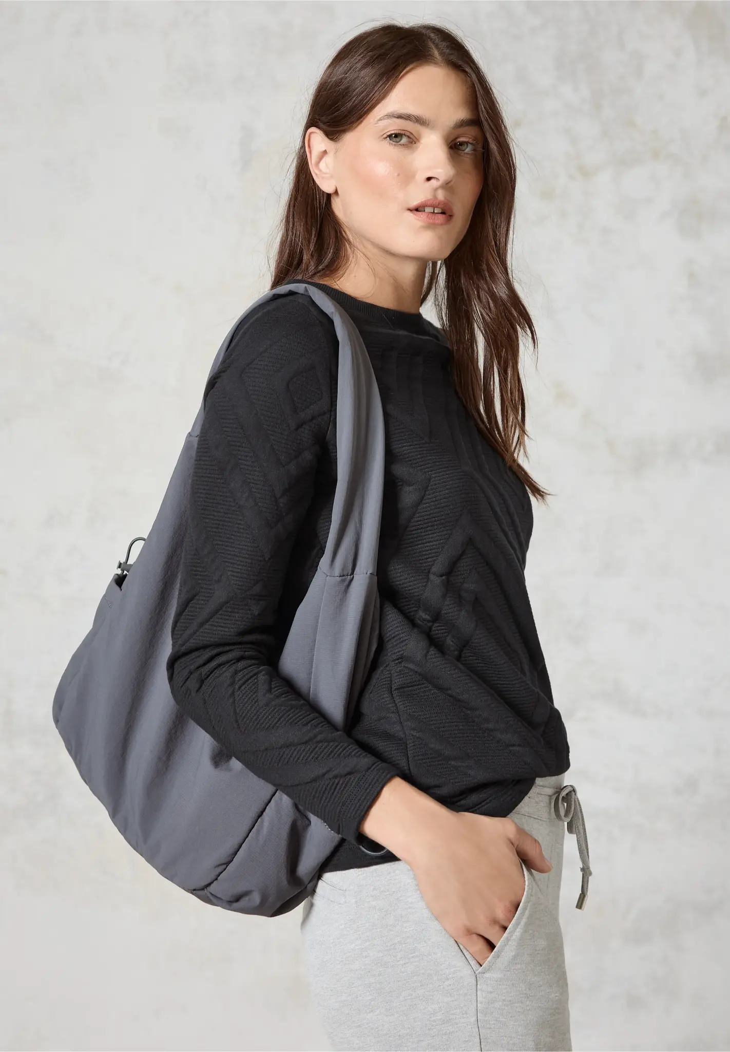 Cecil Shirt mit 3D-Struktur - Deep Charcoal Grey