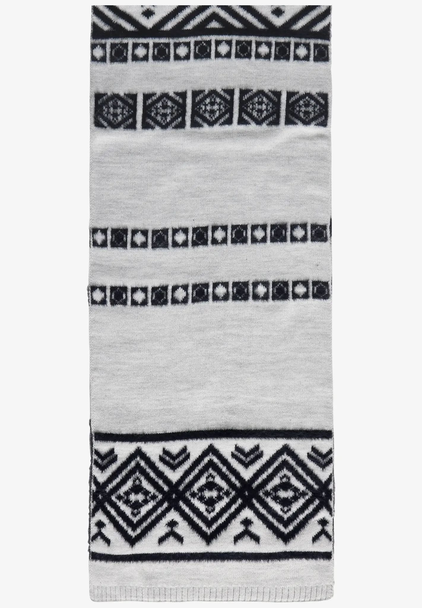 Cecil Gebreide Sjaal met Patroon - Smooth Silver Melange