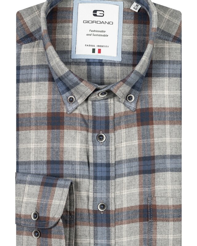 Giordano Ruit Overhemd met Wol - Dark Navy