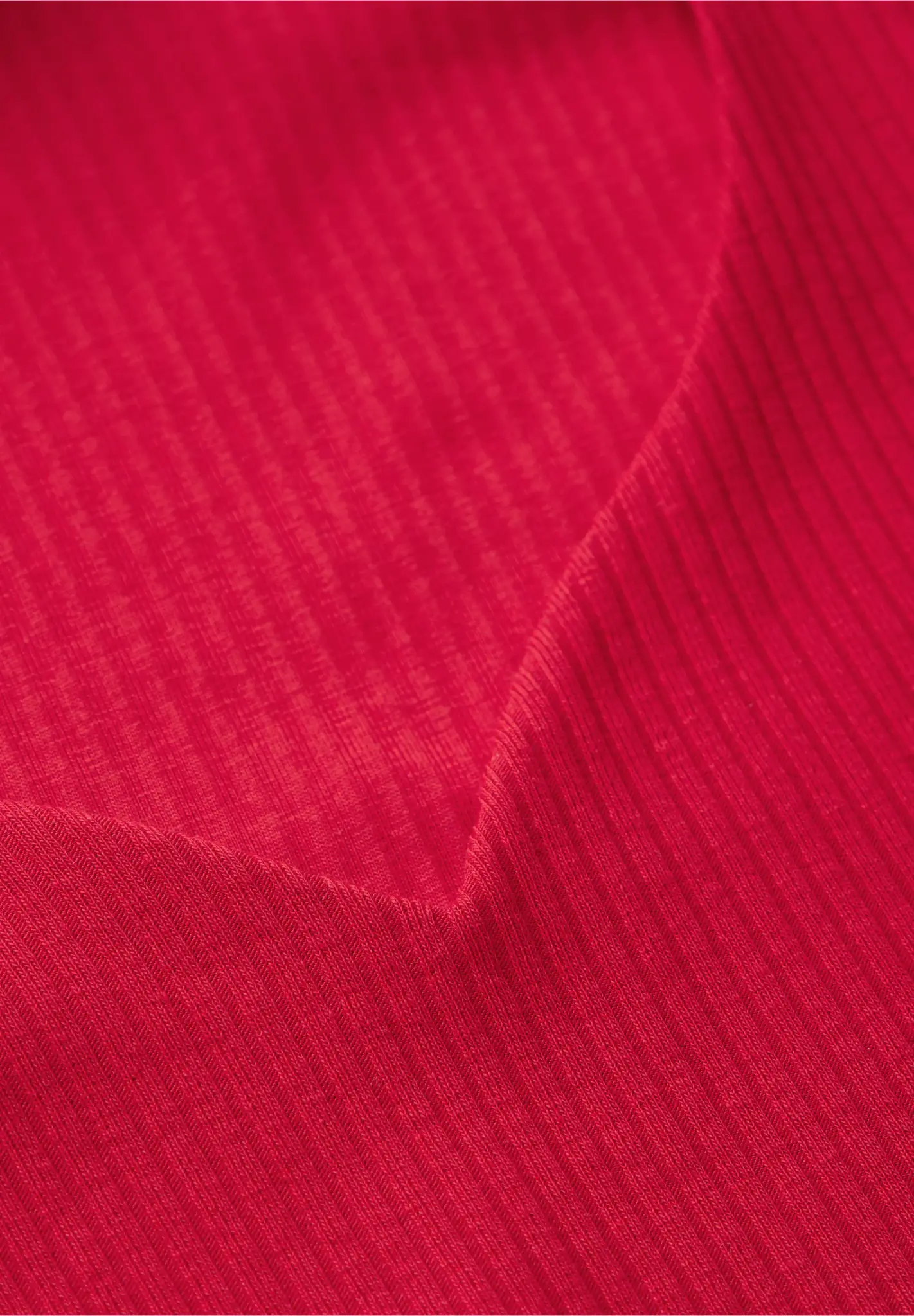 Street One Rib Longsleeve with Heart Neckline - Autumn Red