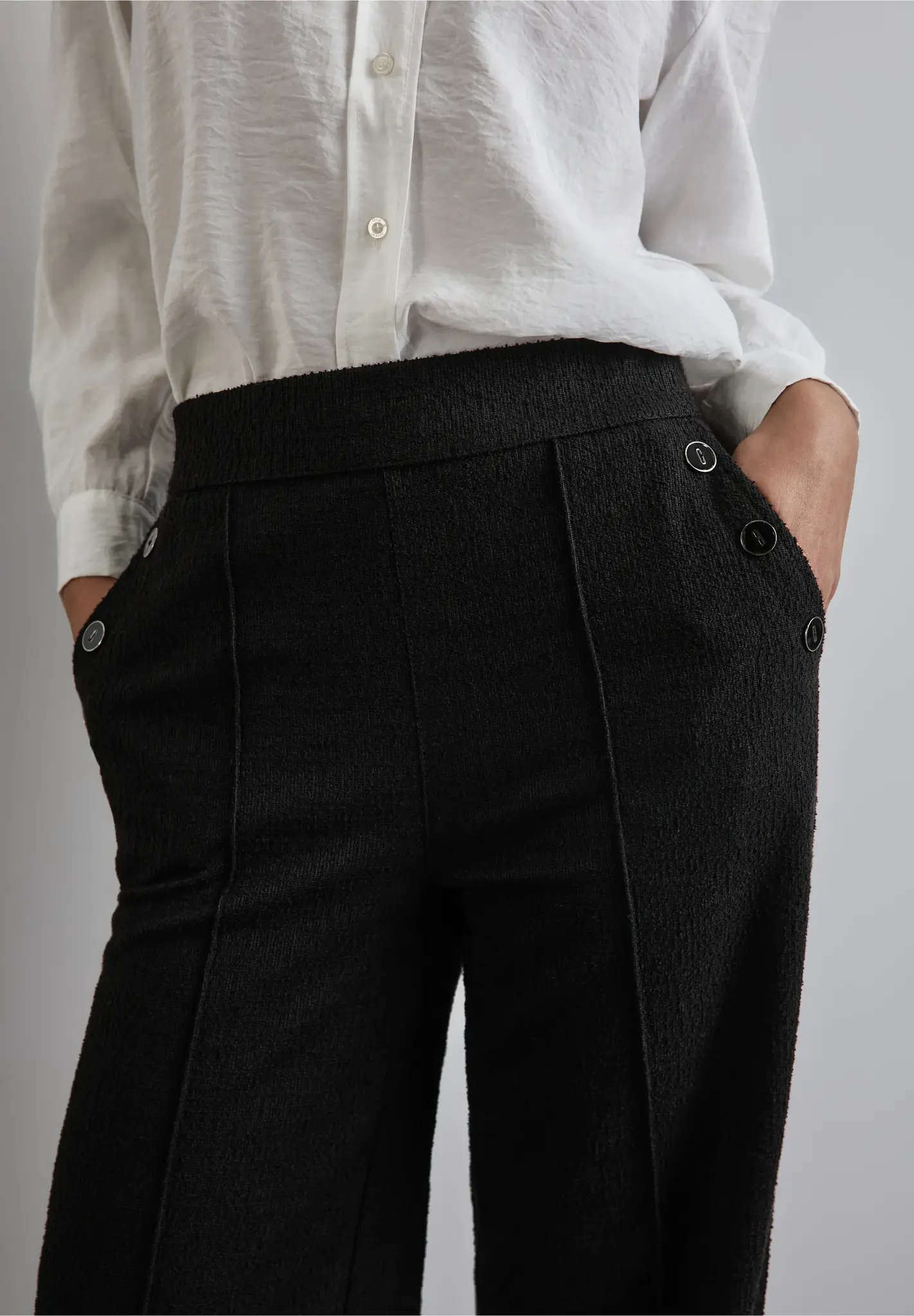 Street One Bouclé Pants - Black