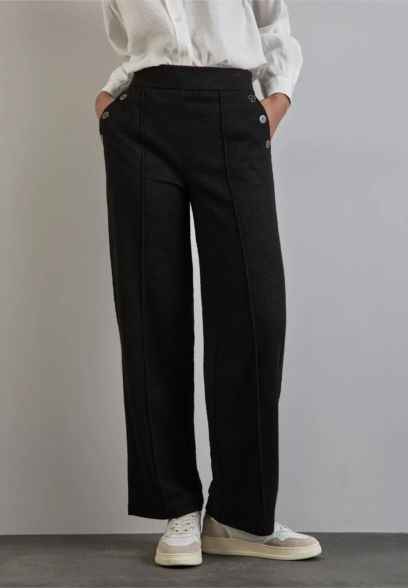 Street One Bouclé Pants - Black