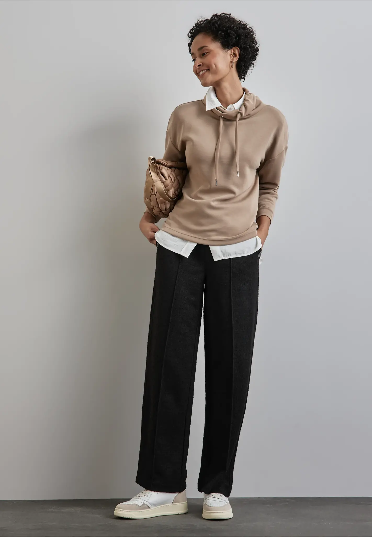 Street One Bouclé Hose - Black