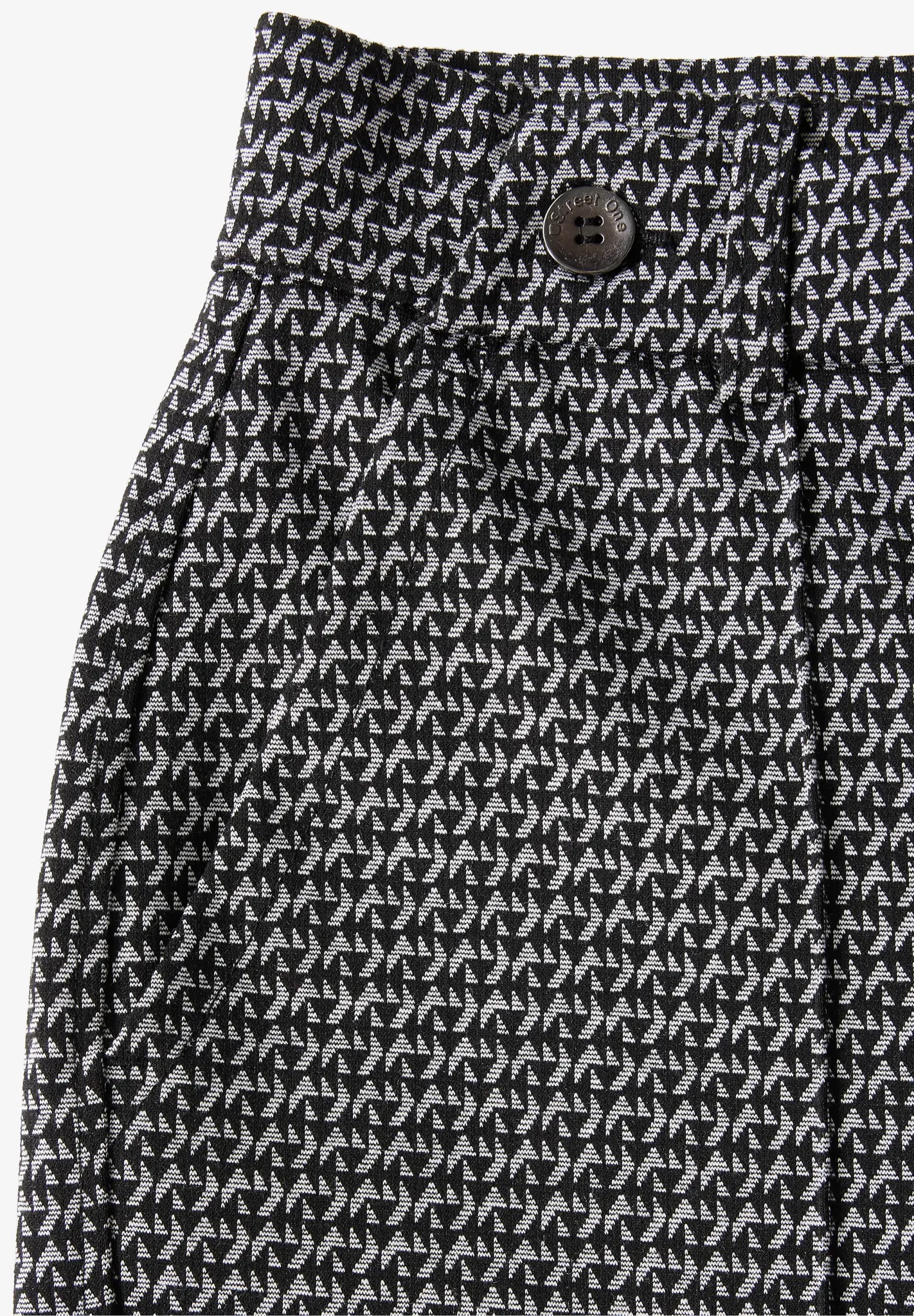 Street One Jacquard Pants - Black