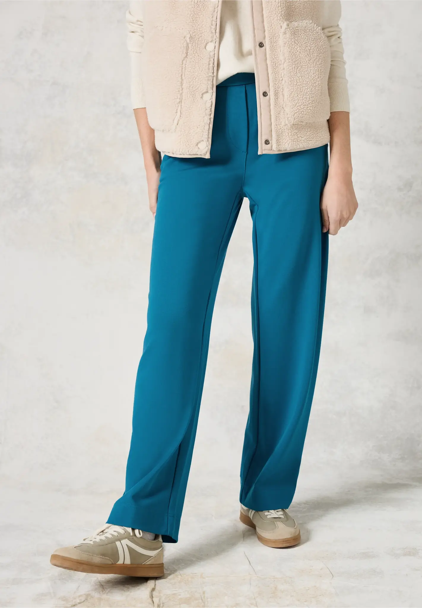CECIL Losse Broek Neele - Celestial Aqua Blue | - Cotton Blues