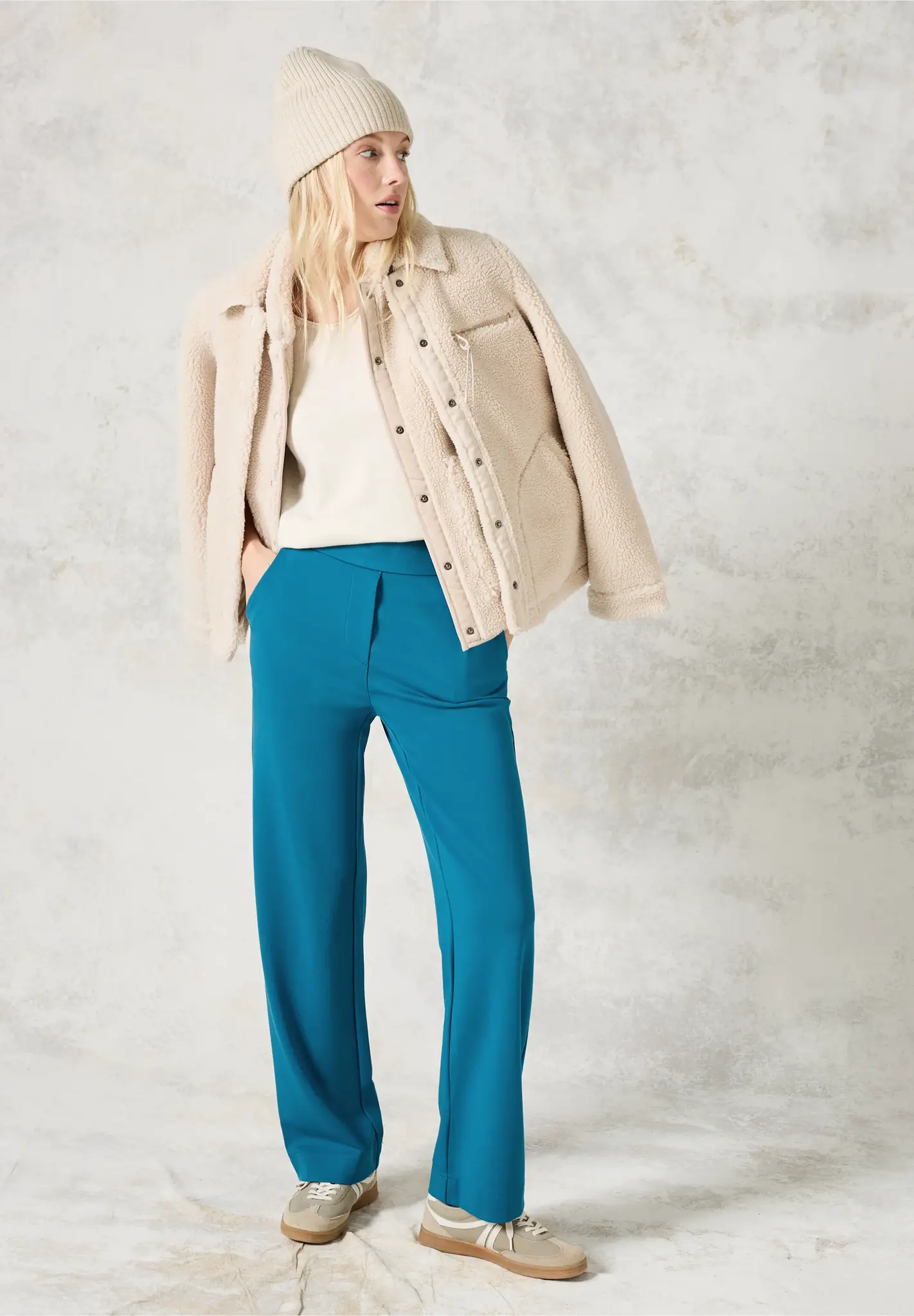 Cecil Loose Fit Pants Neele - Celestial Aqua Blue