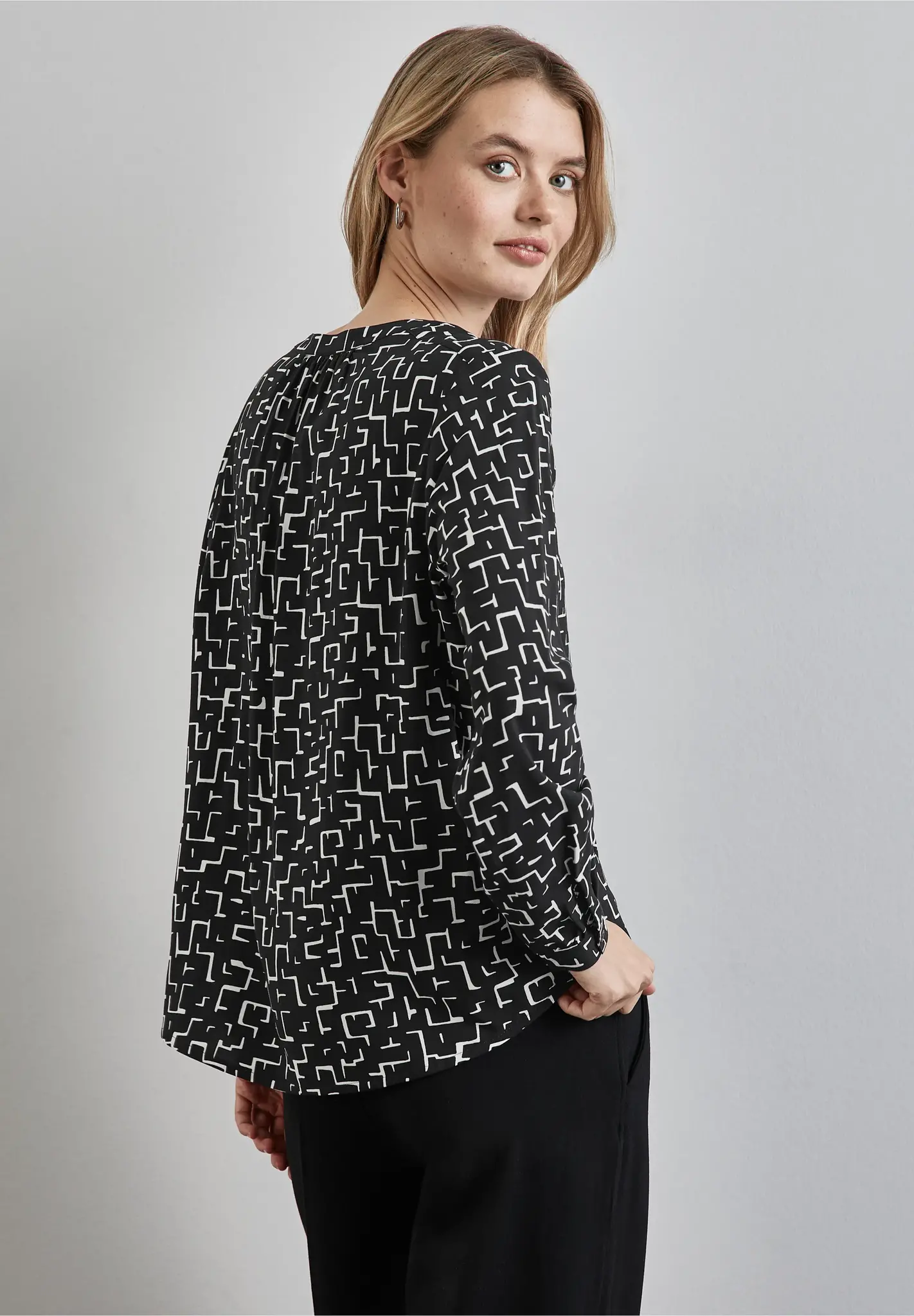 Street One Print Blouse - Black