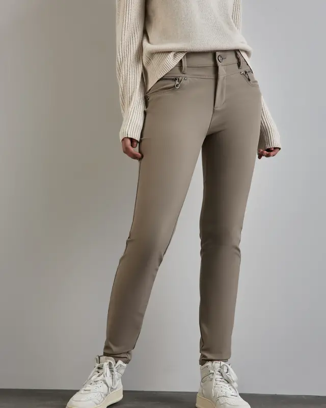 Street One Hose mit Zipper-Details York - Ashen Maple Beige