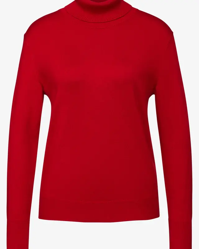 Street One Basic Trui met Rolkraag - Autumn Red