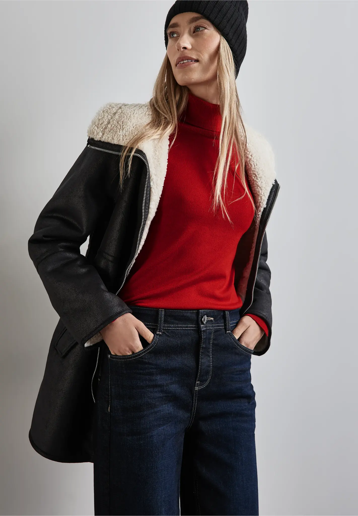 Street One Basic Rollkragen-Pullover - Autumn Red