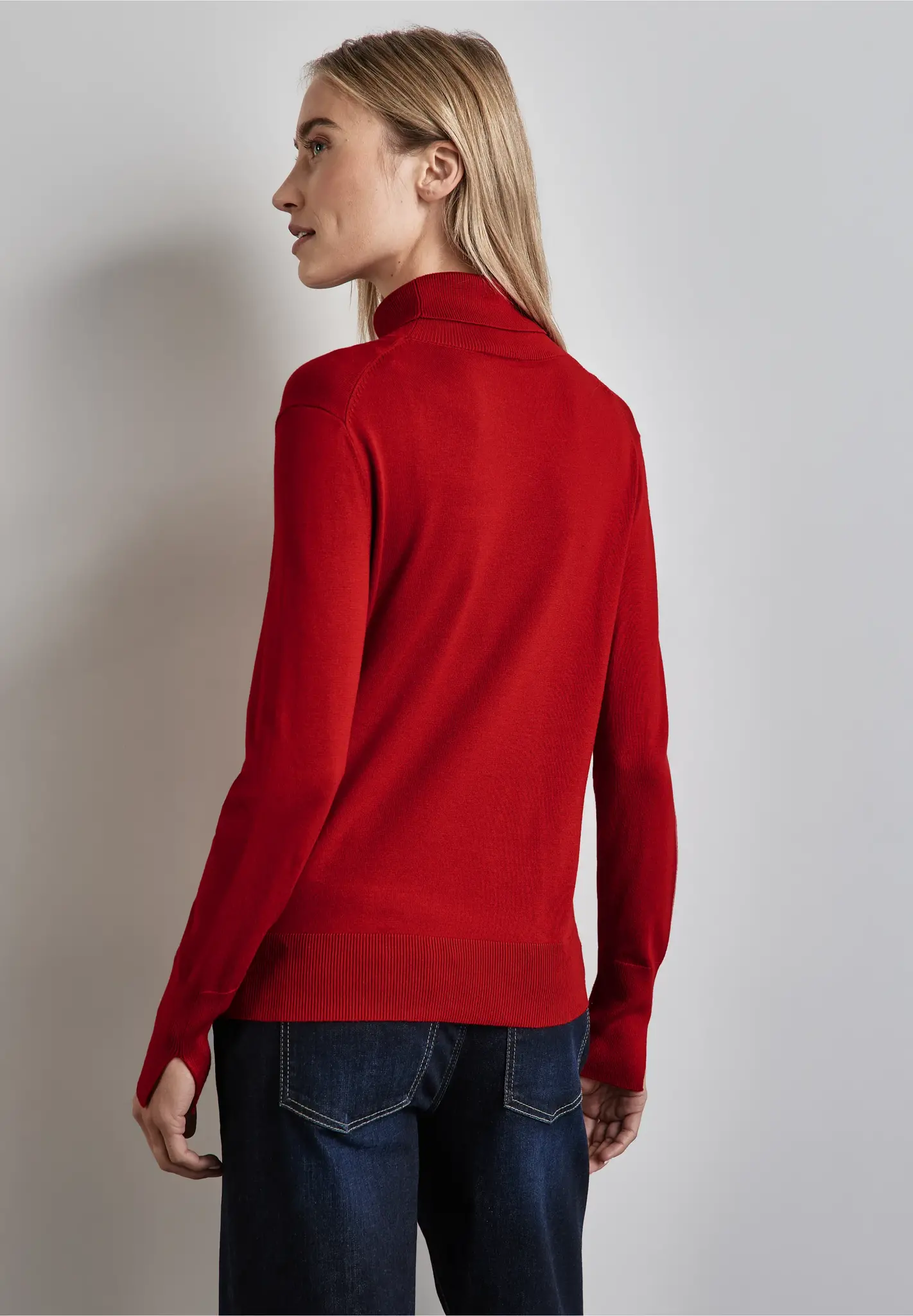 Street One Basic Trui met Rolkraag - Autumn Red