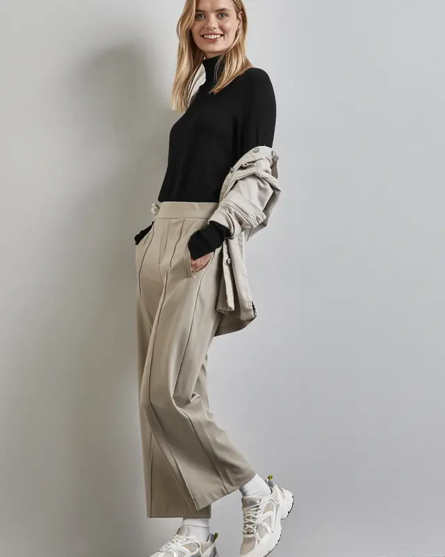 Street One Basic Trui met Rolkraag - Black