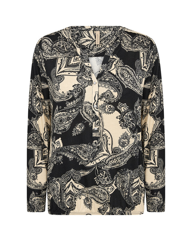 Soyaconcept Shirt Felicity AOP 483 - Black Combi