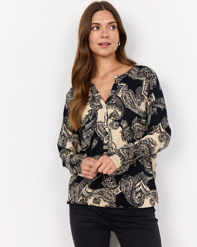 Soyaconcept Shirt Felicity AOP 483 - Black Combi