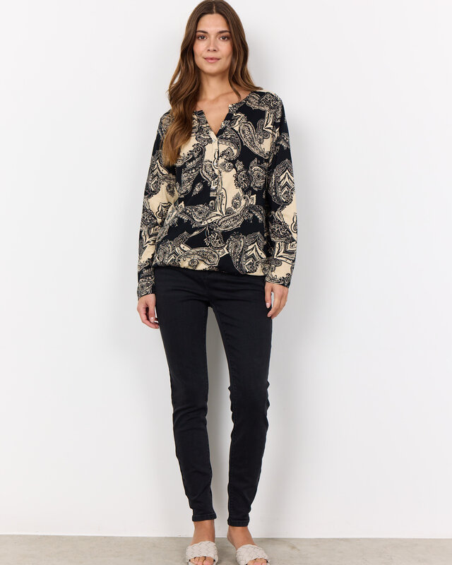 Soyaconcept Shirt Felicity AOP 483 - Black Combi
