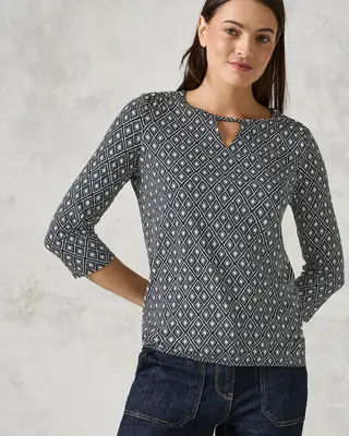 Cecil Shirt mit Cut-Out - Deep Charcoal Grey