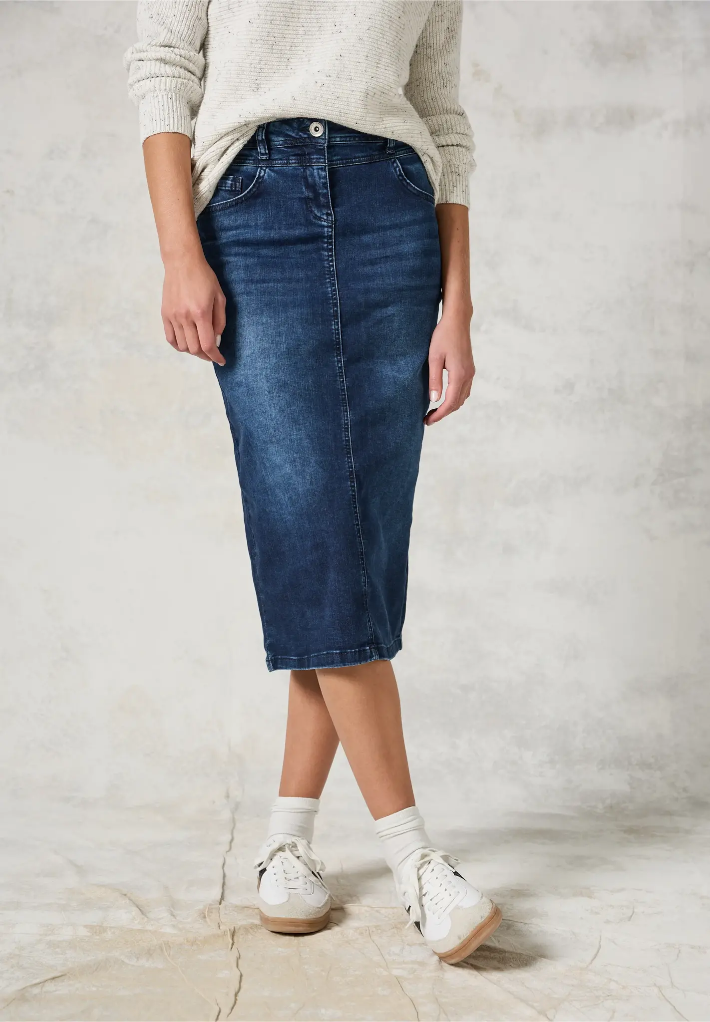 Cecil Denim Skirt - Dark Blue Wash