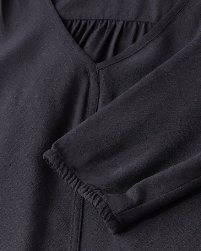 Cecil Jacquard Bluse - Deep Charcoal Grey