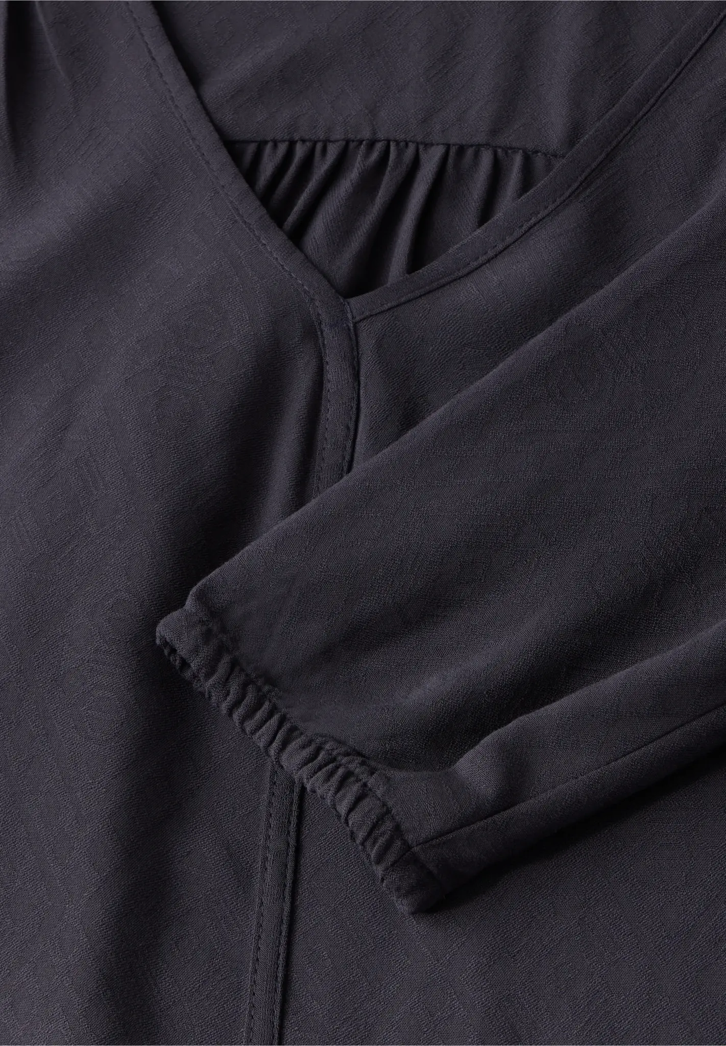 Cecil Jacquard Blouse - Deep Charcoal Grey