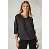 Jacquard Bluse - Deep Charcoal Grey