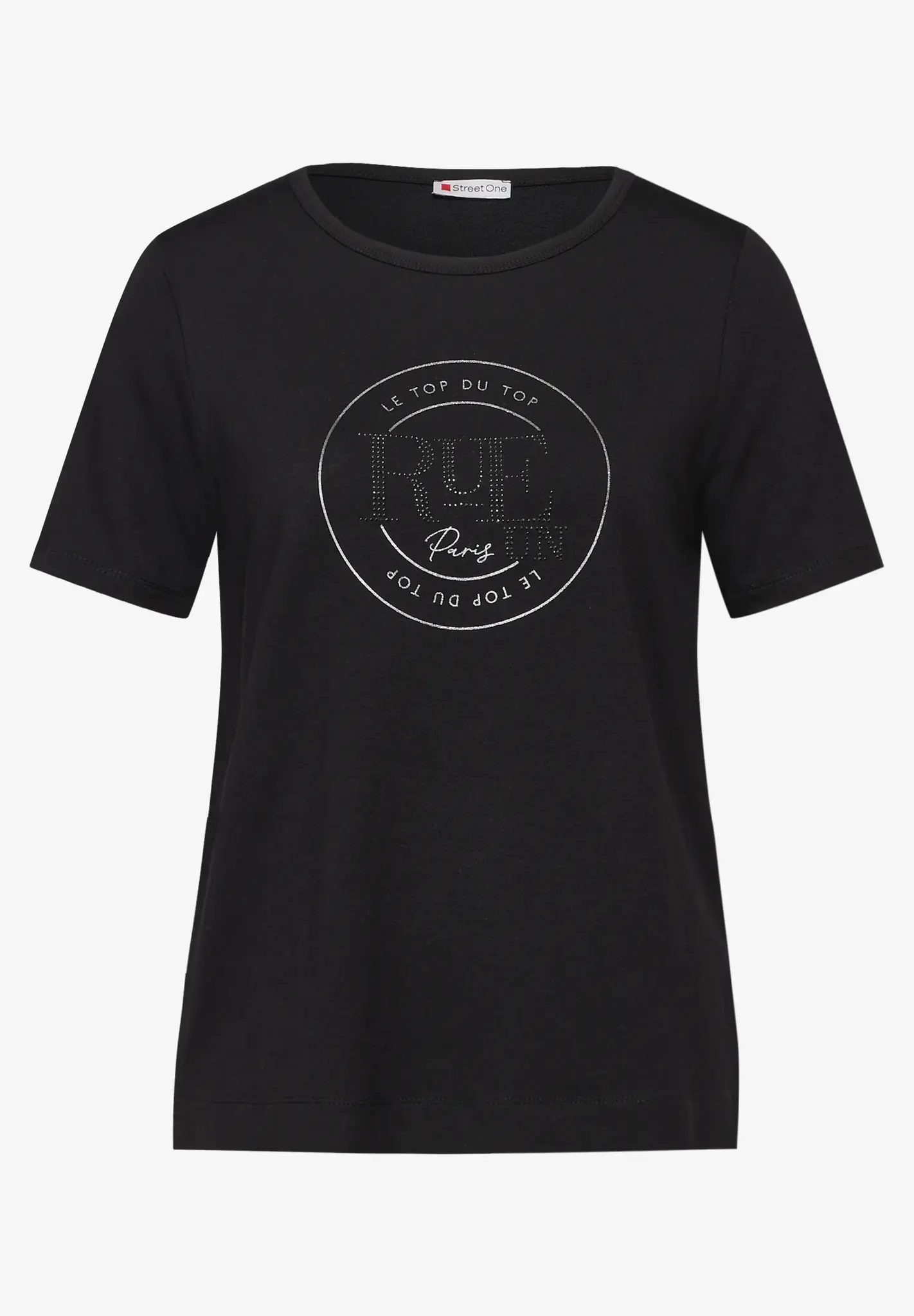 Street One T-Shirt with Artwork - Black