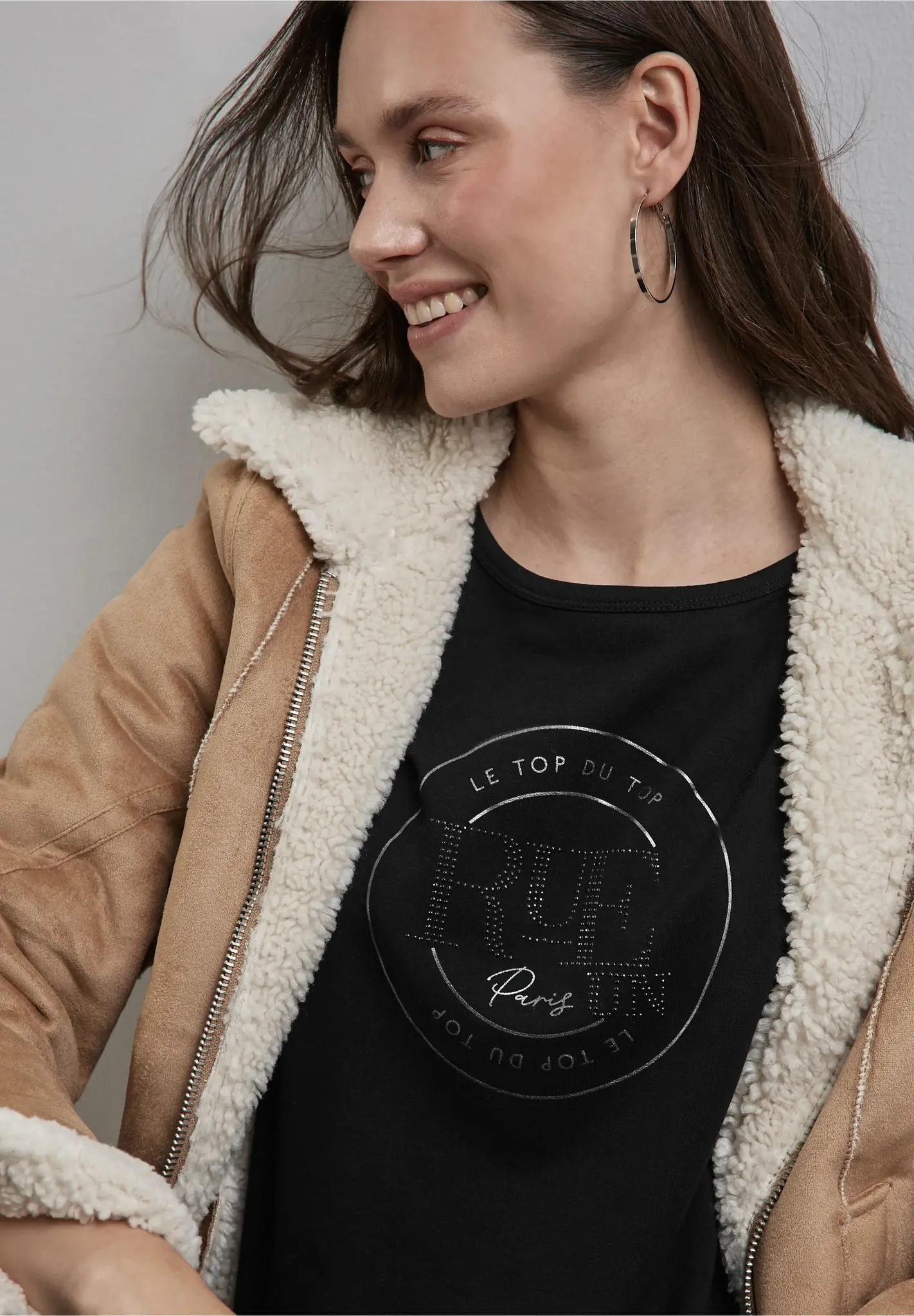 Street One T-Shirt mit Artwork - Black