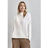 Pullover mit Strickmuster - Cream White Melange