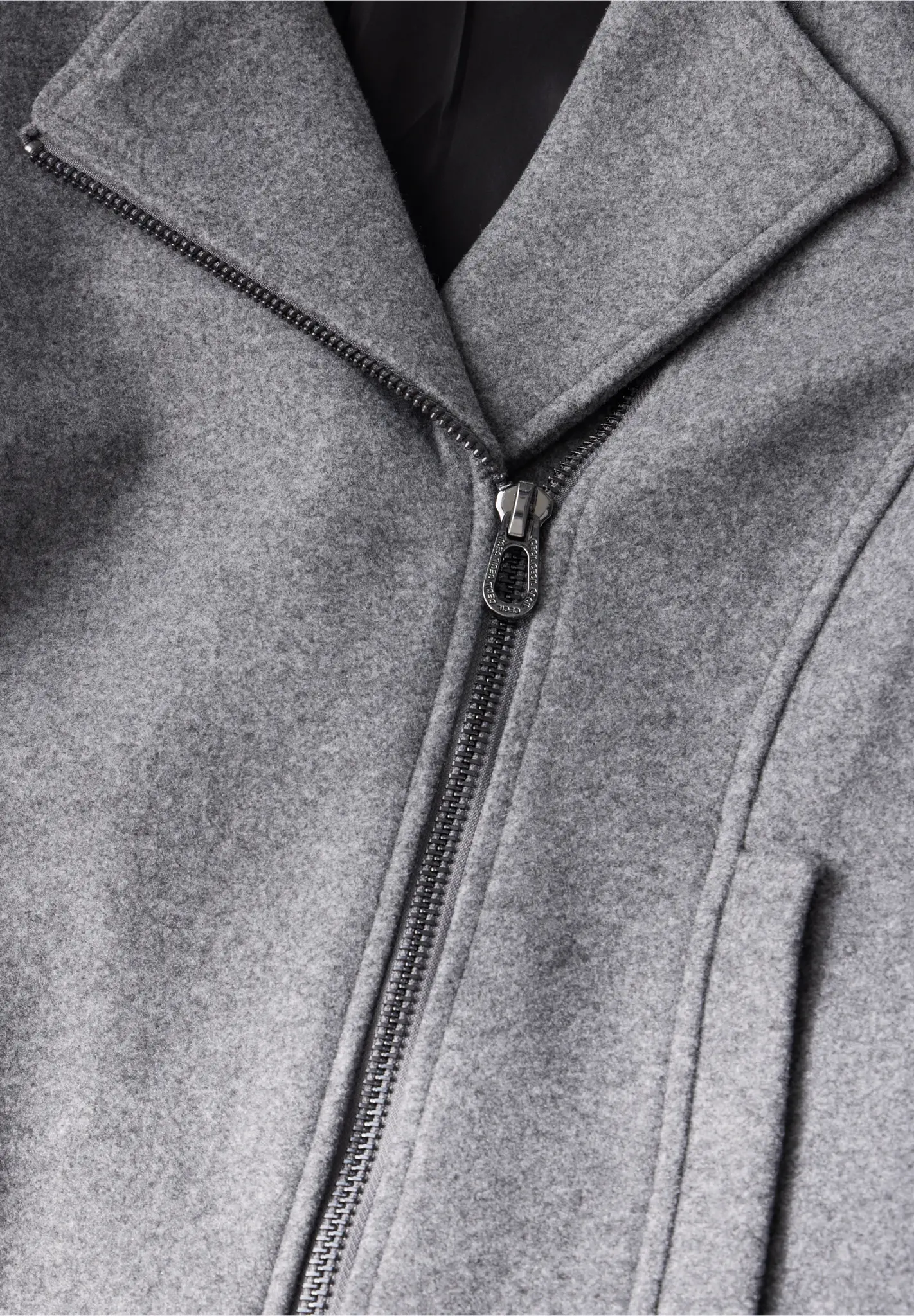 Cecil Bikerjacket in Wool Look - Platinum Grey Melange