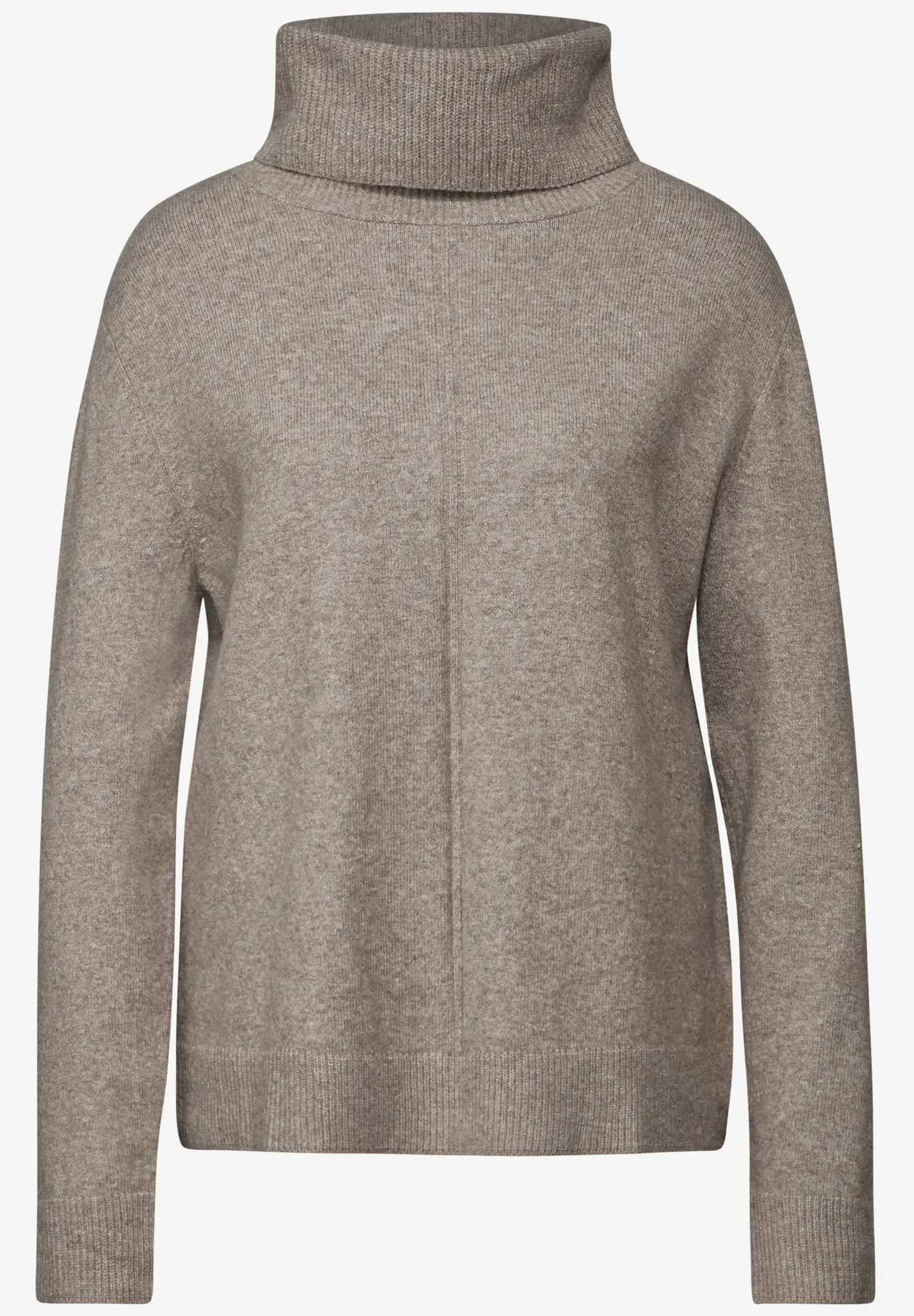 Street One Trui met Col - Mocca Beige Melange