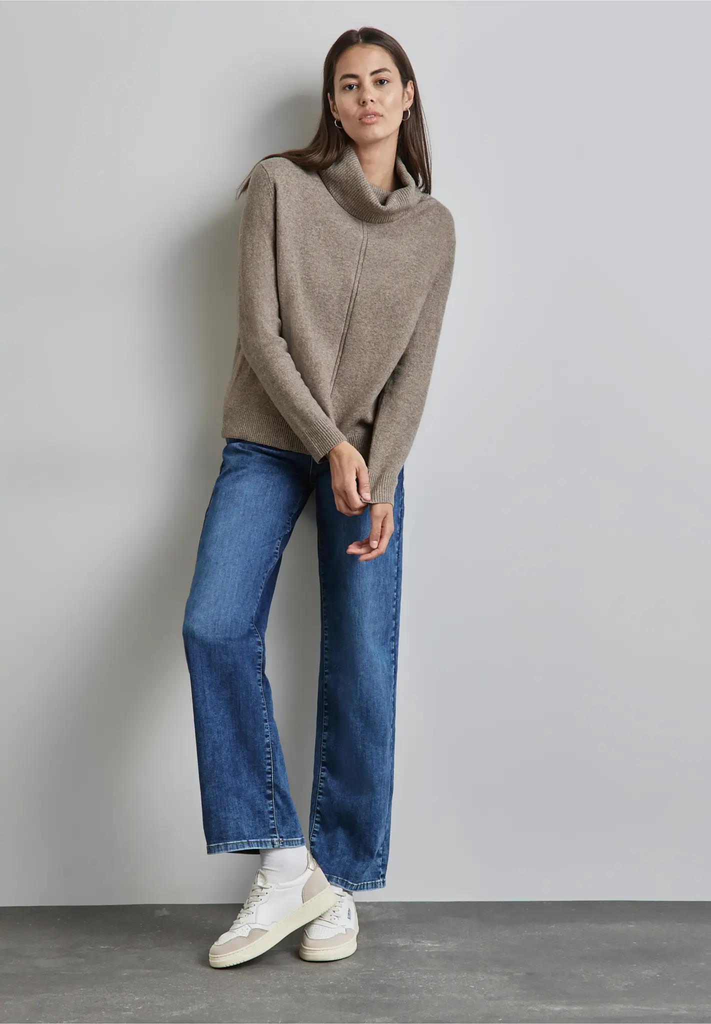 Street One Turtleneck Jumper - Mocca Beige Melange