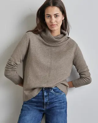 Street One Rollkragen Sweater - Mocca Beige Melange